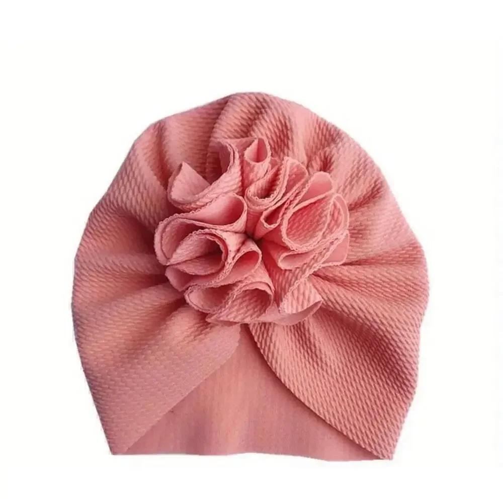 5 Baby Turban Hats with Ruffle Flower (5)